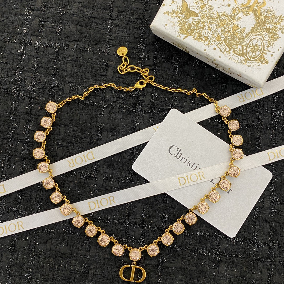 ディオール「Dior」ROSE DIOR PRÉ CATELAN ピンクダイヤモンドネックレス42CM