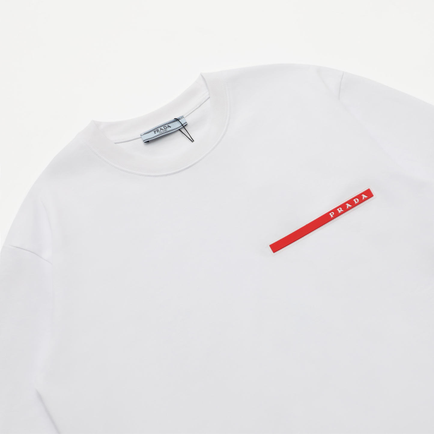 プラダ「Prada」ベーシックロゴ カジュアルクルーネックTシャツ