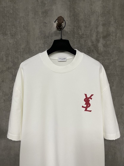 サンローラン「Saint Laurent」25SS クラシックロゴ プリント ヘビーウェイトTシャツ