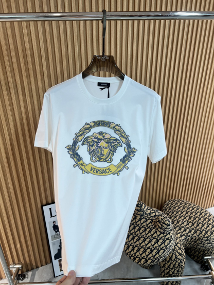 ヴェルサーチ「Versace」2025SS メドゥーサ1978 スワロフスキー刺繍Tシャツ