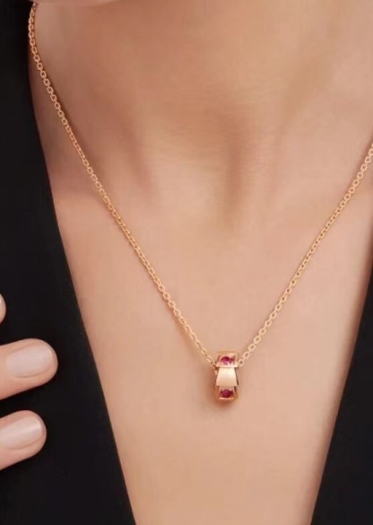 ブルガリ「Bvlgari」Serpenti Viper レッドルビー ネックレス41-43cm