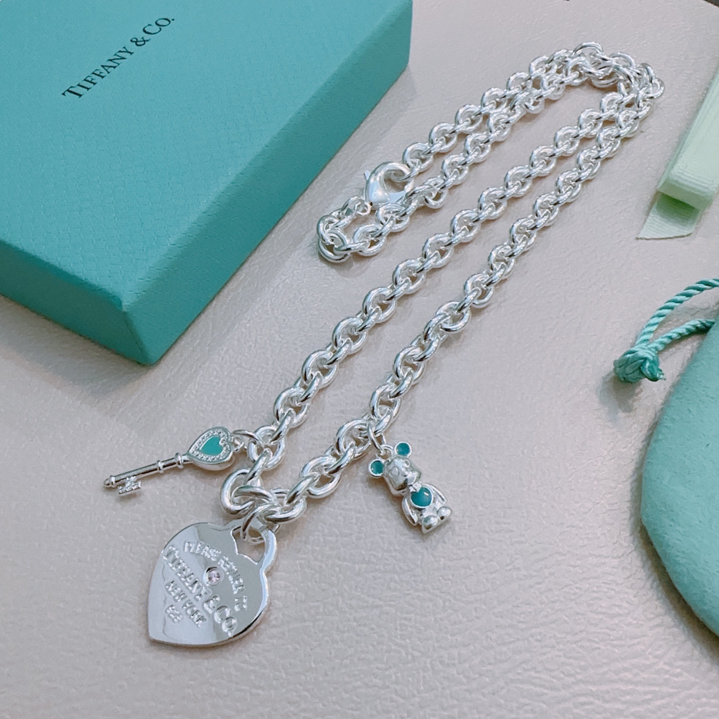 ティファニー「Tiffany & Co.」ハートタグ ネックレス40.6CM