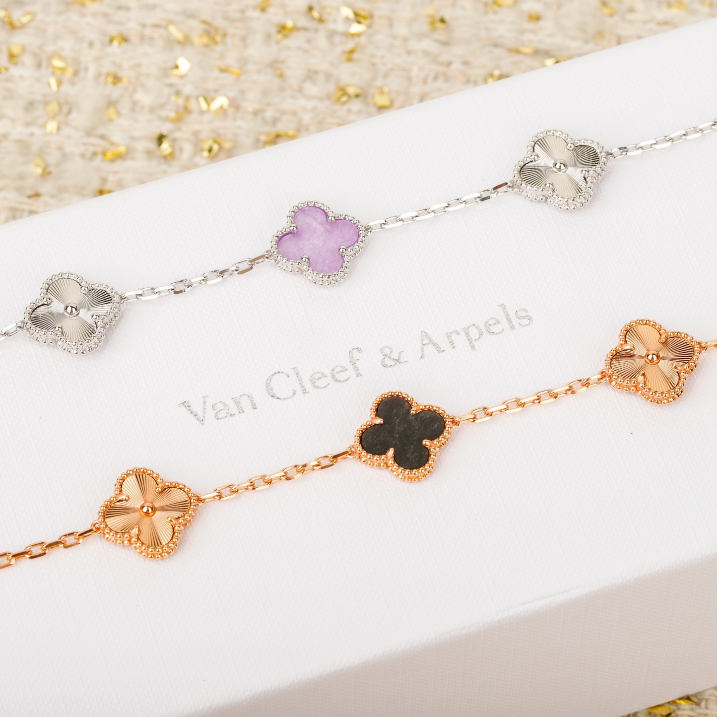 ヴァン クリーフ＆アーペル「Van Cleef & Arpels」Alhambra パールマザーオブパール レーザー ブレスレット19cm