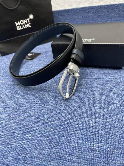 モンブラン「Montblanc」 クラシックコレクション ヘッドレザー ブラスバックル ベルト100cm