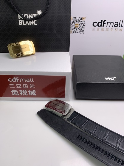 モンブラン「Montblanc」 クラシックコレクション クロコダイルエンボスレザー ベルト100cm