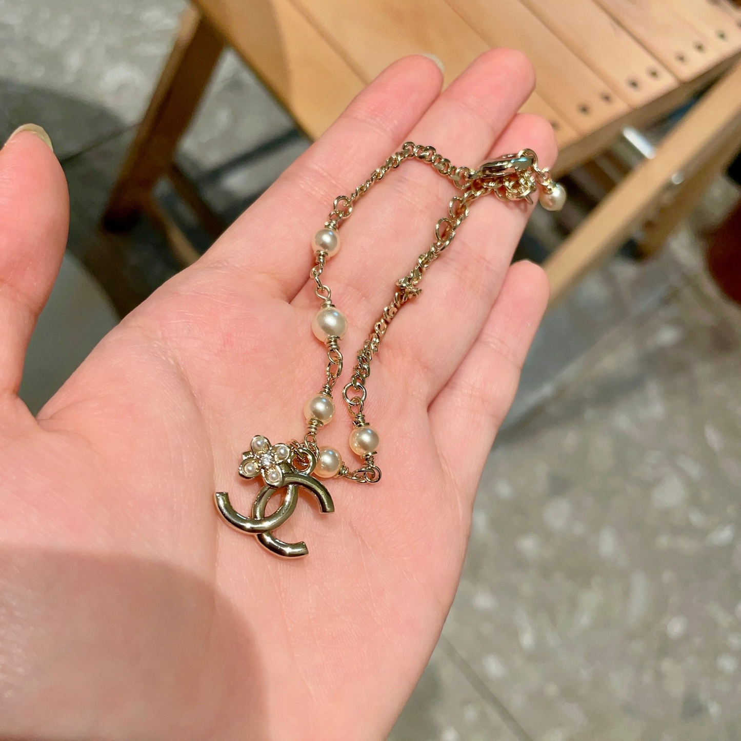 シャネル「Chanel」パール＆ダブルCブレスレット ブレスレット