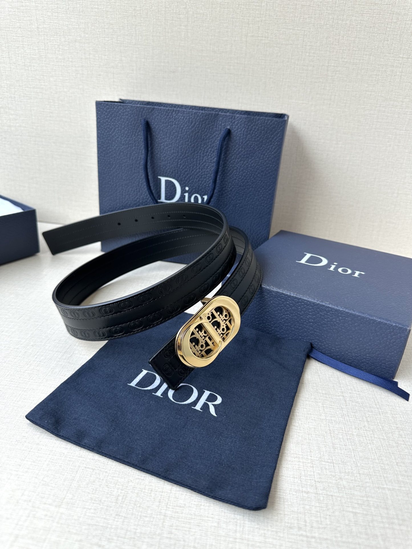 ディオール「Dior」リバーシブルベルト CDモノグラム100CM