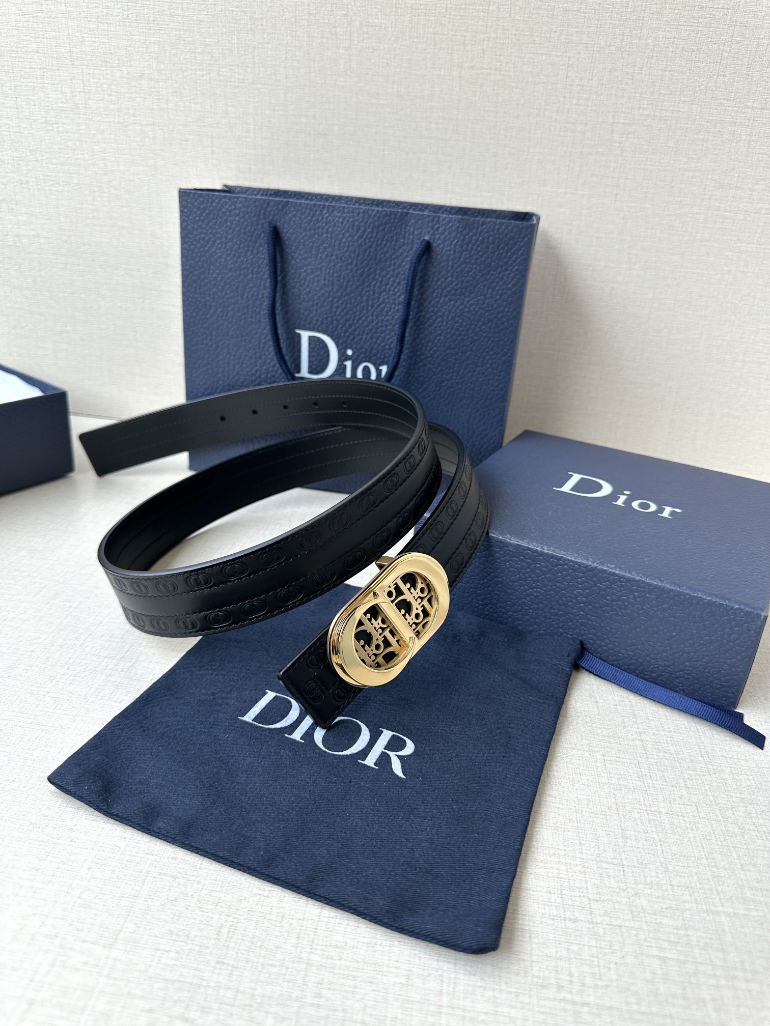 ディオール「Dior」リバーシブルベルト CDモノグラム100CM