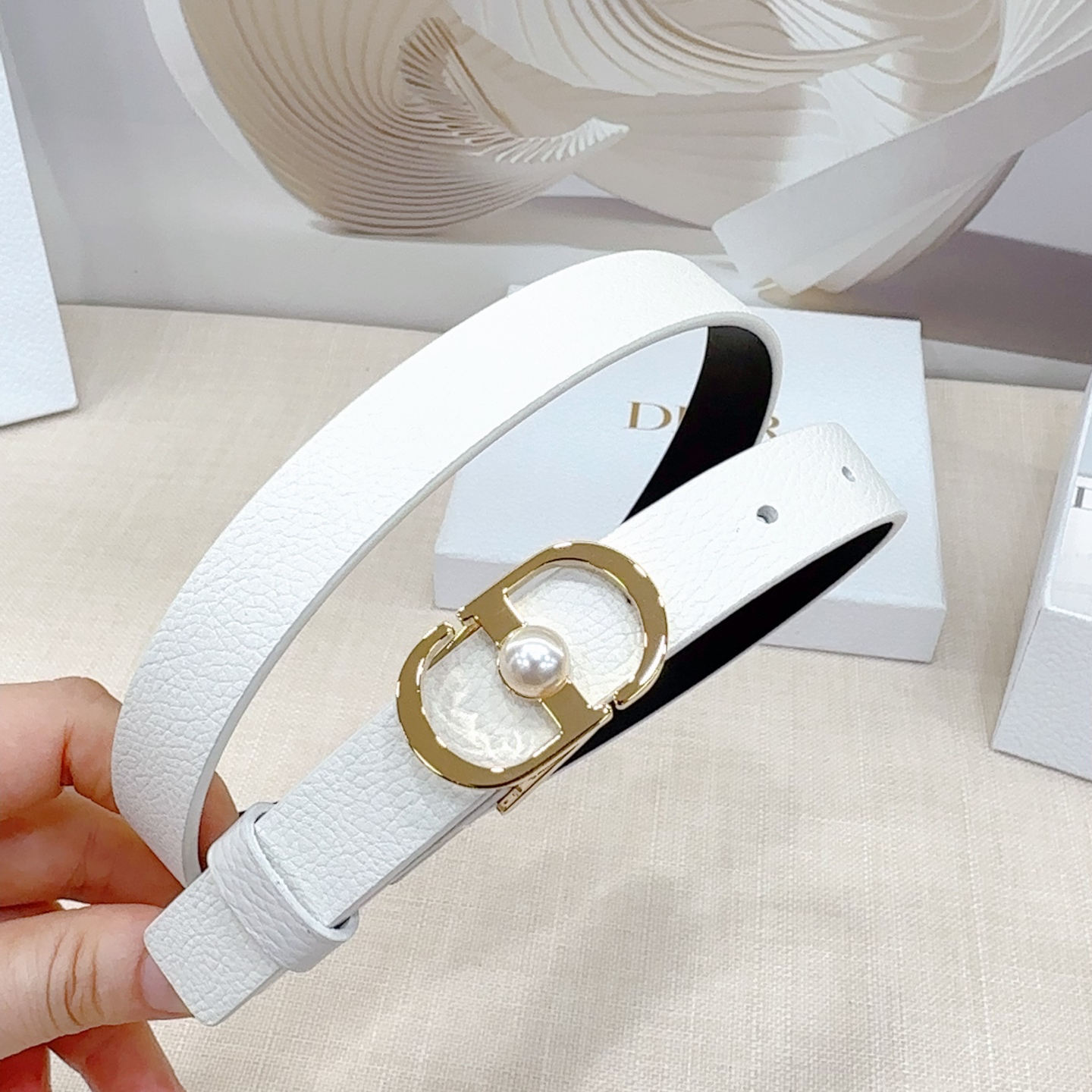 ディオール「Dior」Montaigne 2.0cm ダブルフェイスレザーベルト100CM