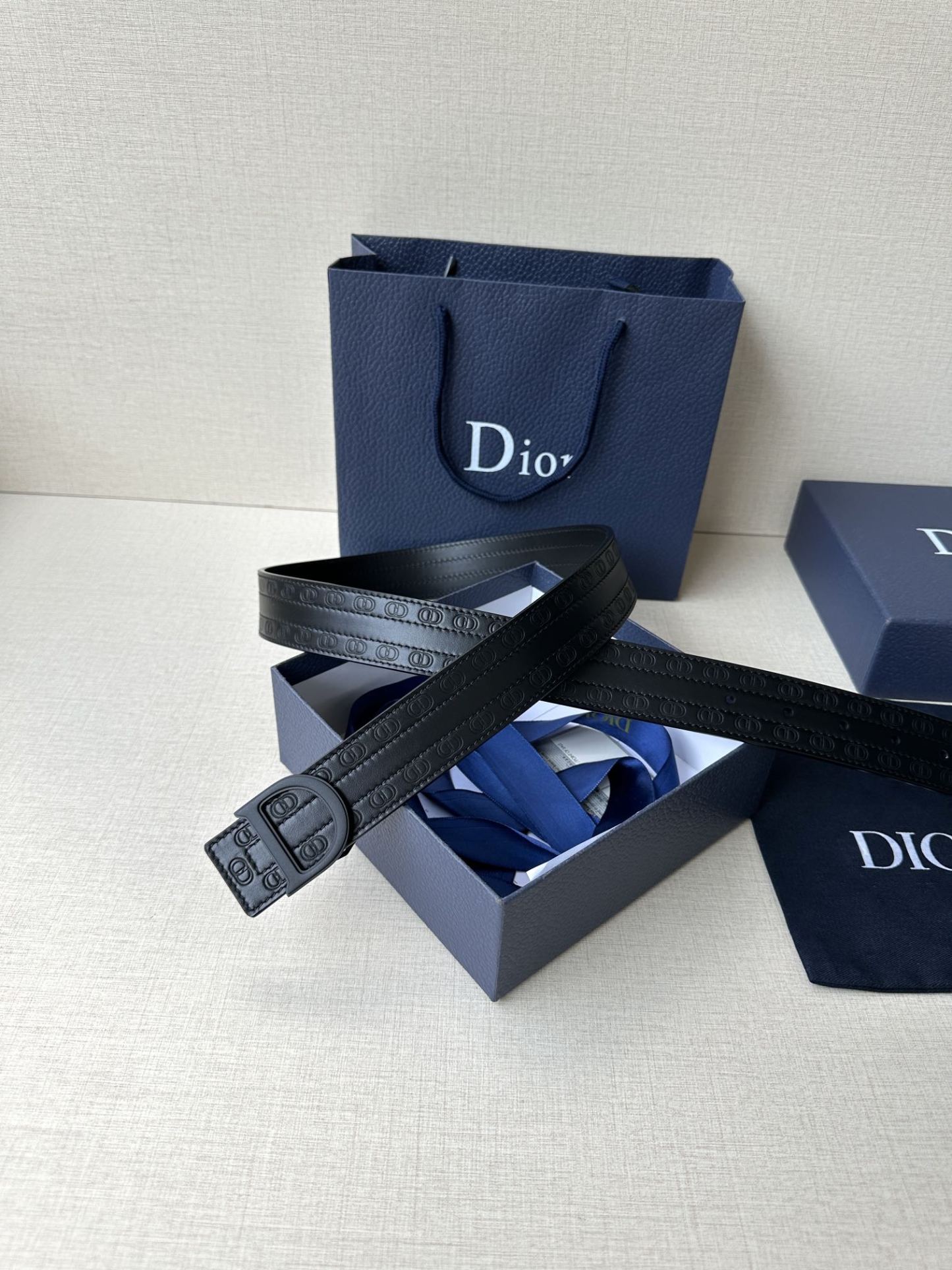 ディオール「Dior」Montaigne 3.5cm ダブルフェイスレザーベルト100CM
