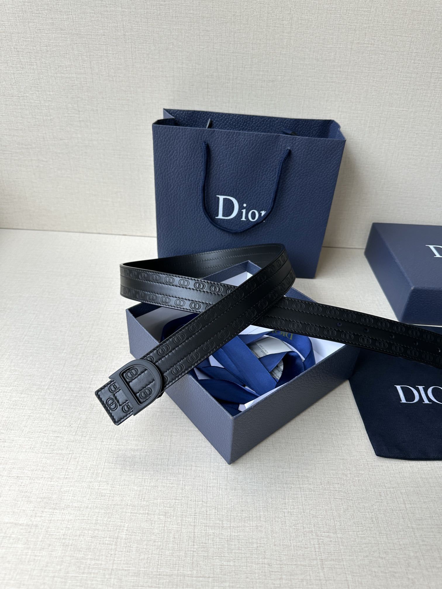 ディオール「Dior」Montaigne 3.5cm ダブルフェイスレザーベルト100CM