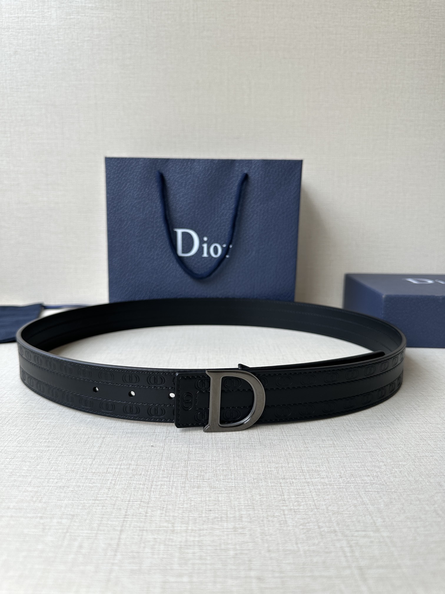 ディオール「Dior」Montaigne 3.5cm ダブルフェイスレザーベルト100CM