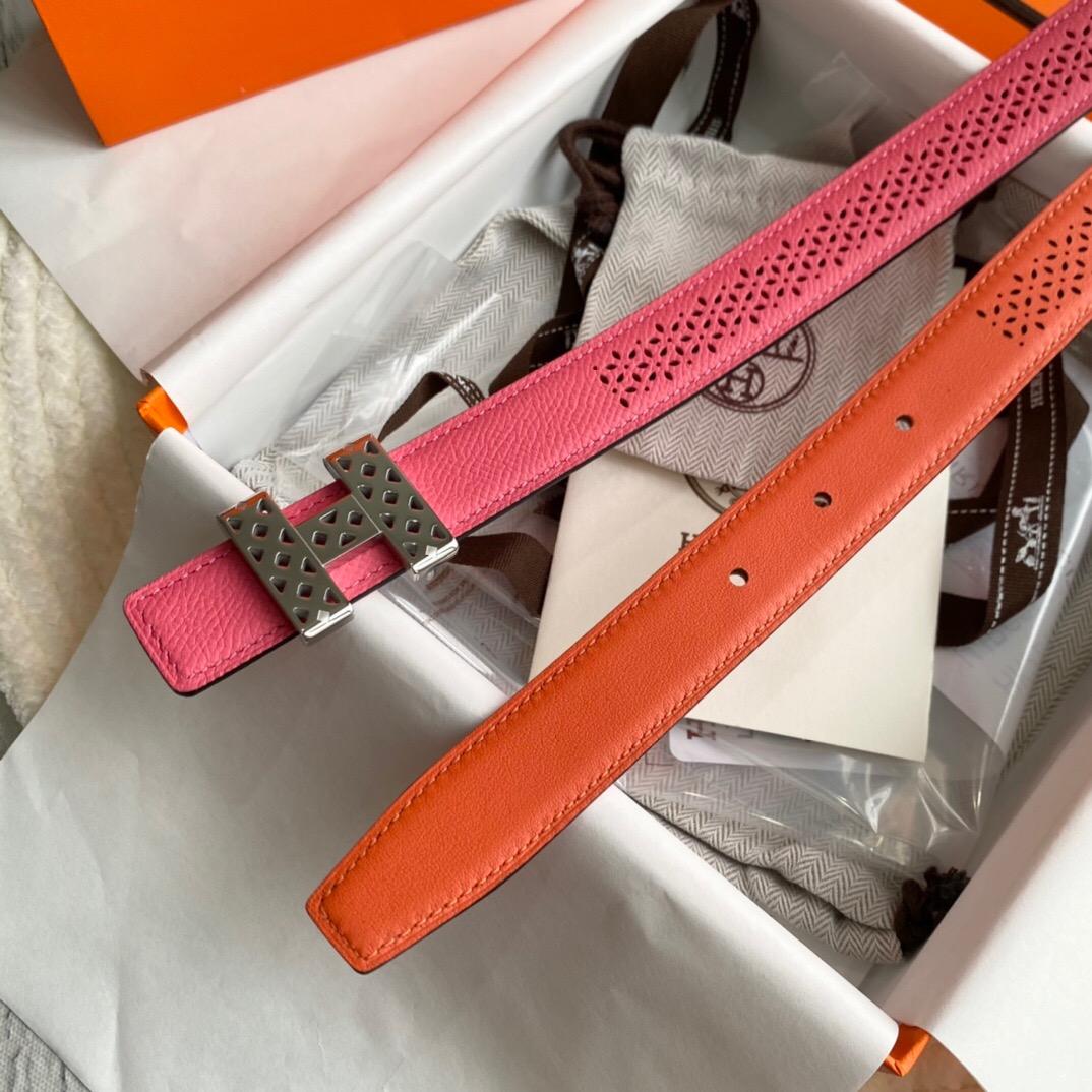 エルメス「Hermès」Jumbo Belt Buckle & ダブルフェイスレザーベルト100cm