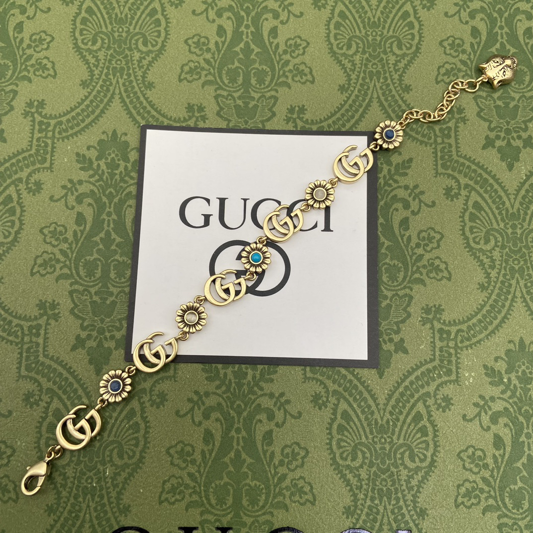 グッチ「Gucci」  GGマーモント デイジーフラワー ブレスレット
