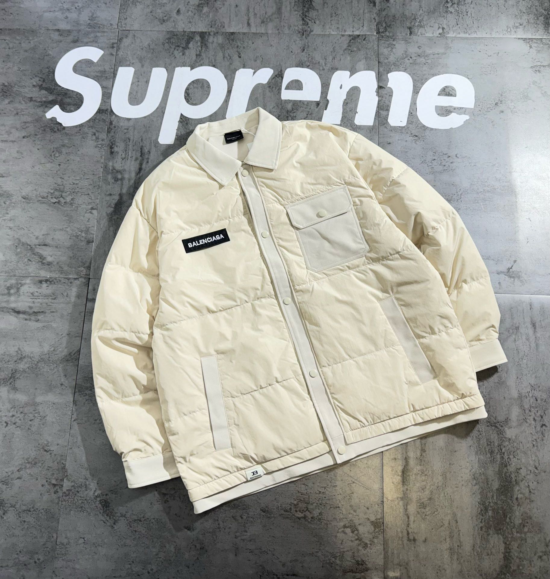 バレンシアガ「Balenciaga」‌冬季限定パッチワークカップルカジュアルダウンジャケット