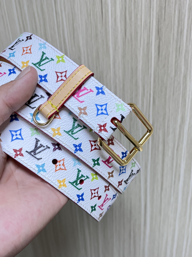 「コラボモデル」Louis Vuitton x TMモノグラム マルチカラー リバーシブル ベルト100CM
