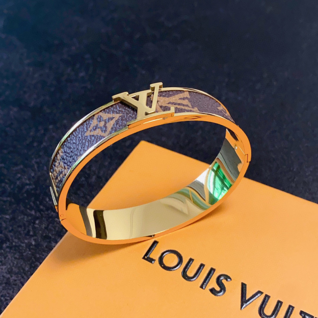 ルイ・ヴィトン「Louis Vuitton」モノグラム エクリプス レザー ワイド ブレスレット19-21cm