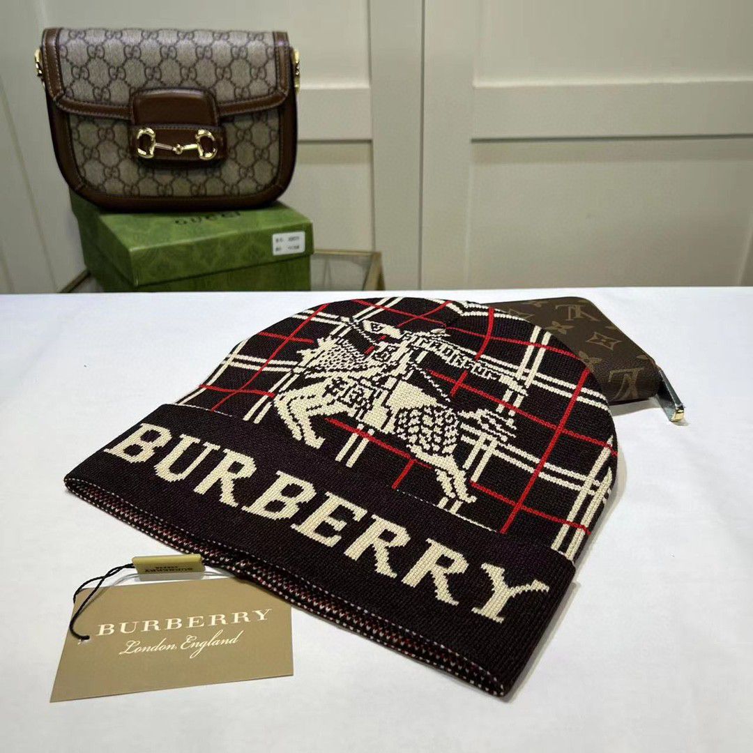 バーバリー「Burberry」クラシックチェックニット帽