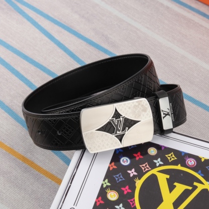 ルイ・ヴィトン「Louis Vuitton」スムースレザー オートロック ベルト メンズ100CM