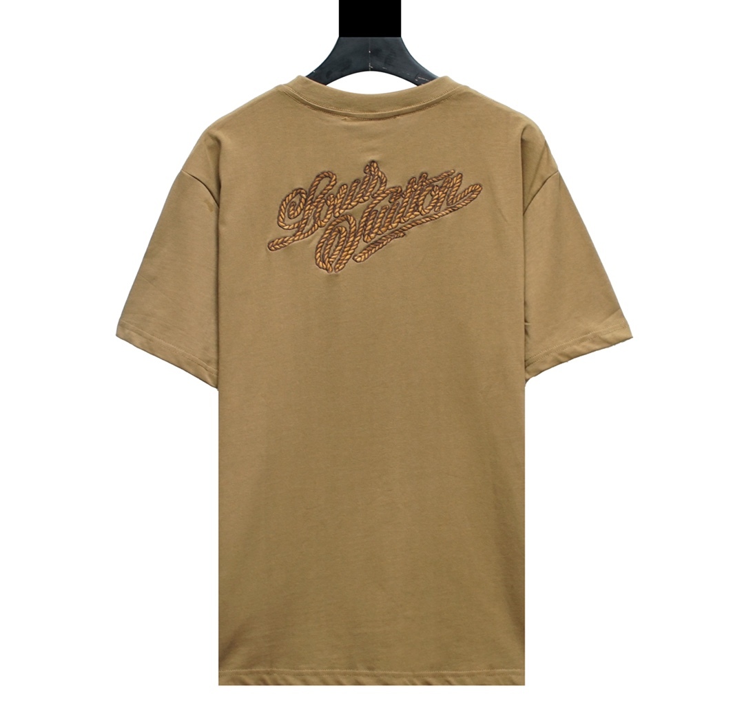 ルイ・ヴィトン「Louis Vuitton」ラリアットレターロゴ刺繍半袖Tシャツ