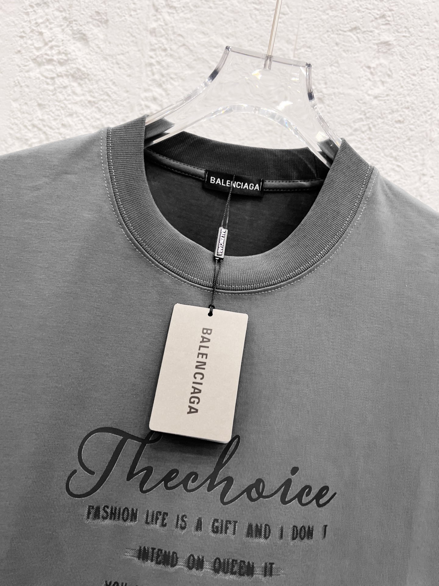 バレンシアガ「Balenciaga」ハイネックプレミアムコットン半袖Tシャツ