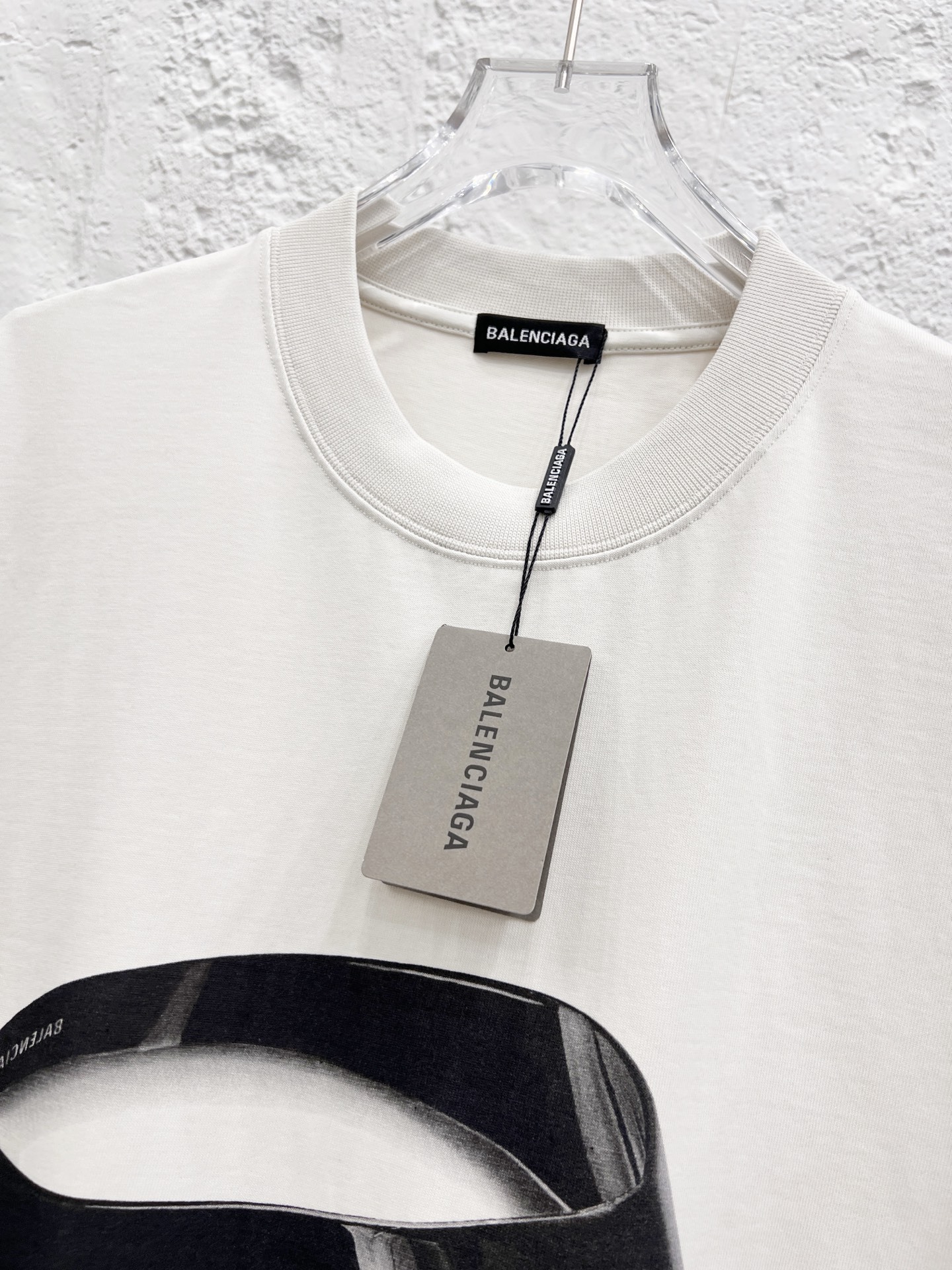 バレンシアガ「Balenciaga」ハイネックプレミアムコットン半袖Tシャツ