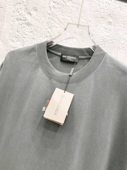 バレンシアガ「Balenciaga」ハイネックプレミアムコットン半袖Tシャツ