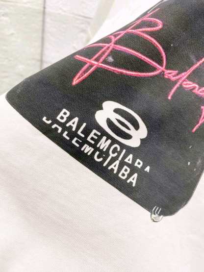 バレンシアガ「Balenciaga」ハイネックプレミアムコットン半袖Tシャツ