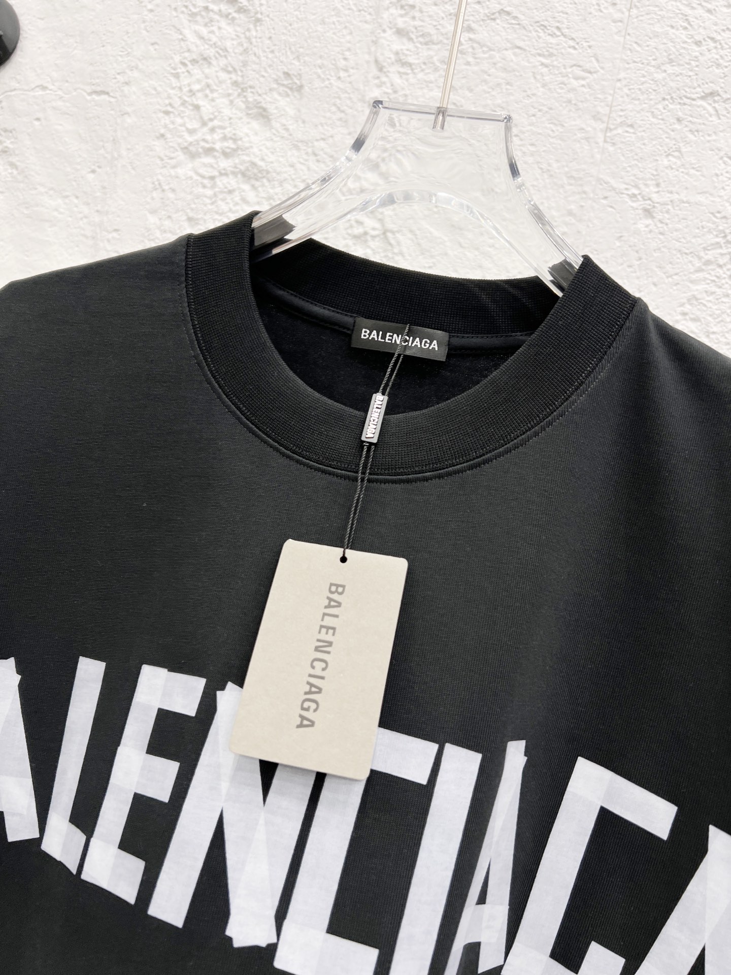 バレンシアガ「Balenciaga」ハイネックプレミアムコットン半袖Tシャツ