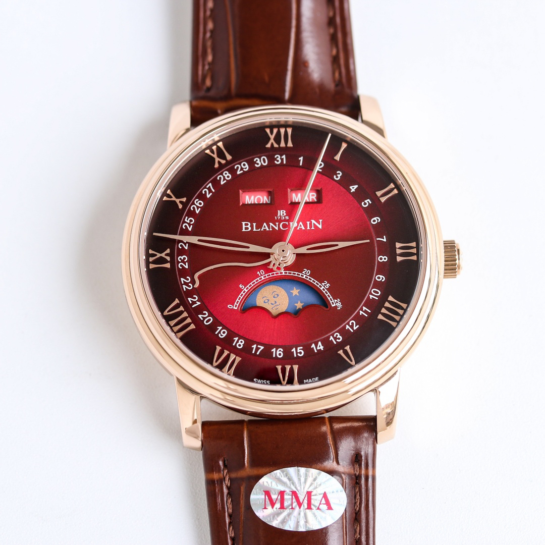 ブランパン「Blancpain」ヴィルレ クラシック 6654 月相表示 腕時計42MM