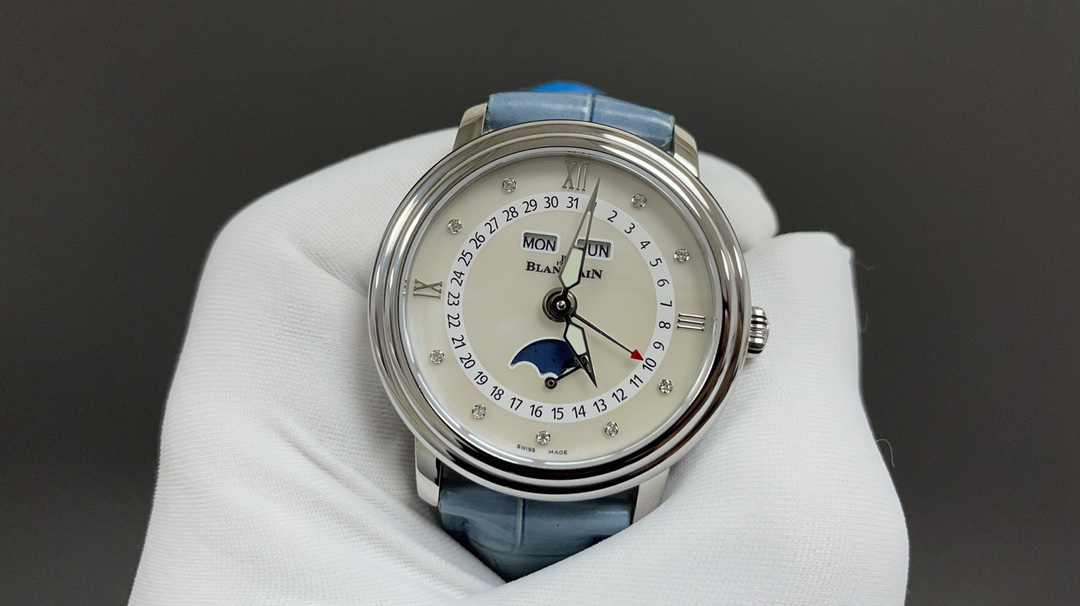 ブランパン「Blancpain」ヴィルレ レディース ムーンフェイズ＆コンプリートカレンダー腕時計35MM