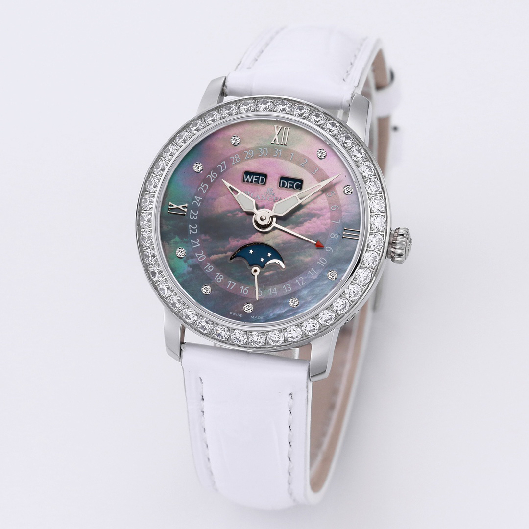 ブランパン「Blancpain」 ヴィルレ レディース ムーンフェイズ＆コンプリートカレンダー自動巻き腕時計35mm