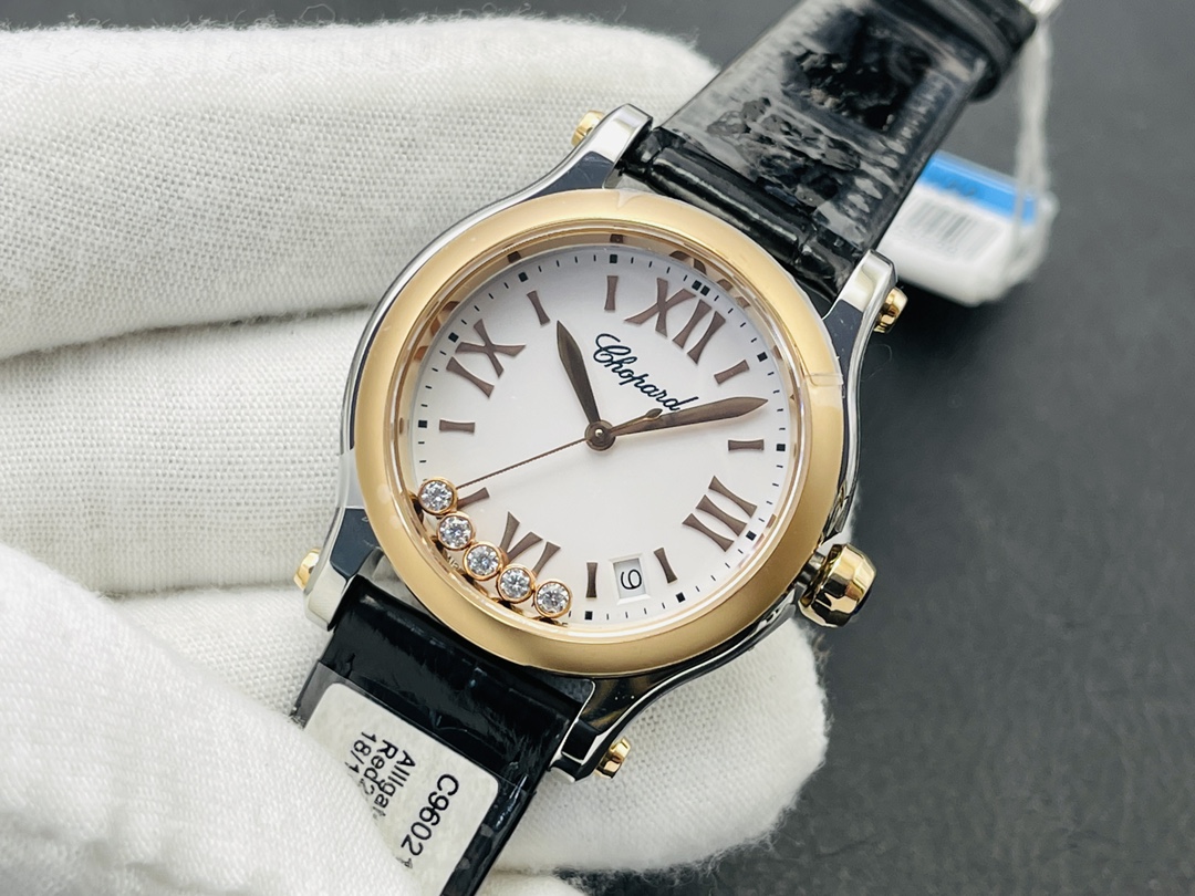 ショパール「Chopard」ハッピーダイヤモンド ハートレディース クォーツウォッチ36mm
