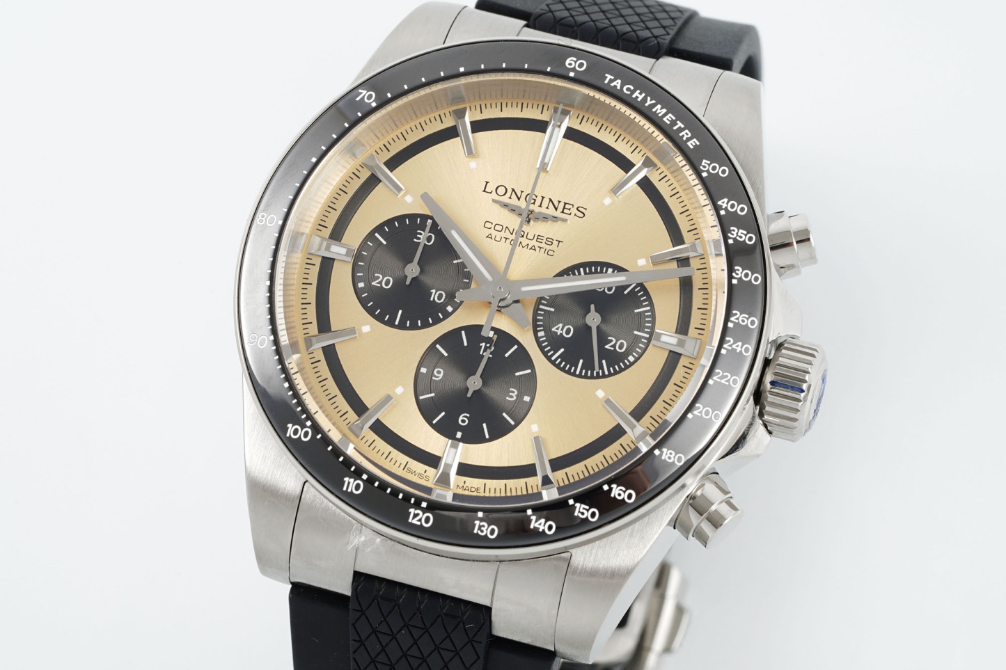 ロンジン「Longines」コンクエスト クロノグラフ メンズウォッチ 42mm