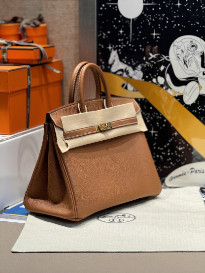 エルメス「Hermès」クーピドンゴールドブラウン スウィフトレザー ゴールドハードウェア バッグ