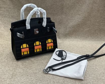 エルメス「Hermès」ミッドナイト ノワール スウィフトレザー バッグ