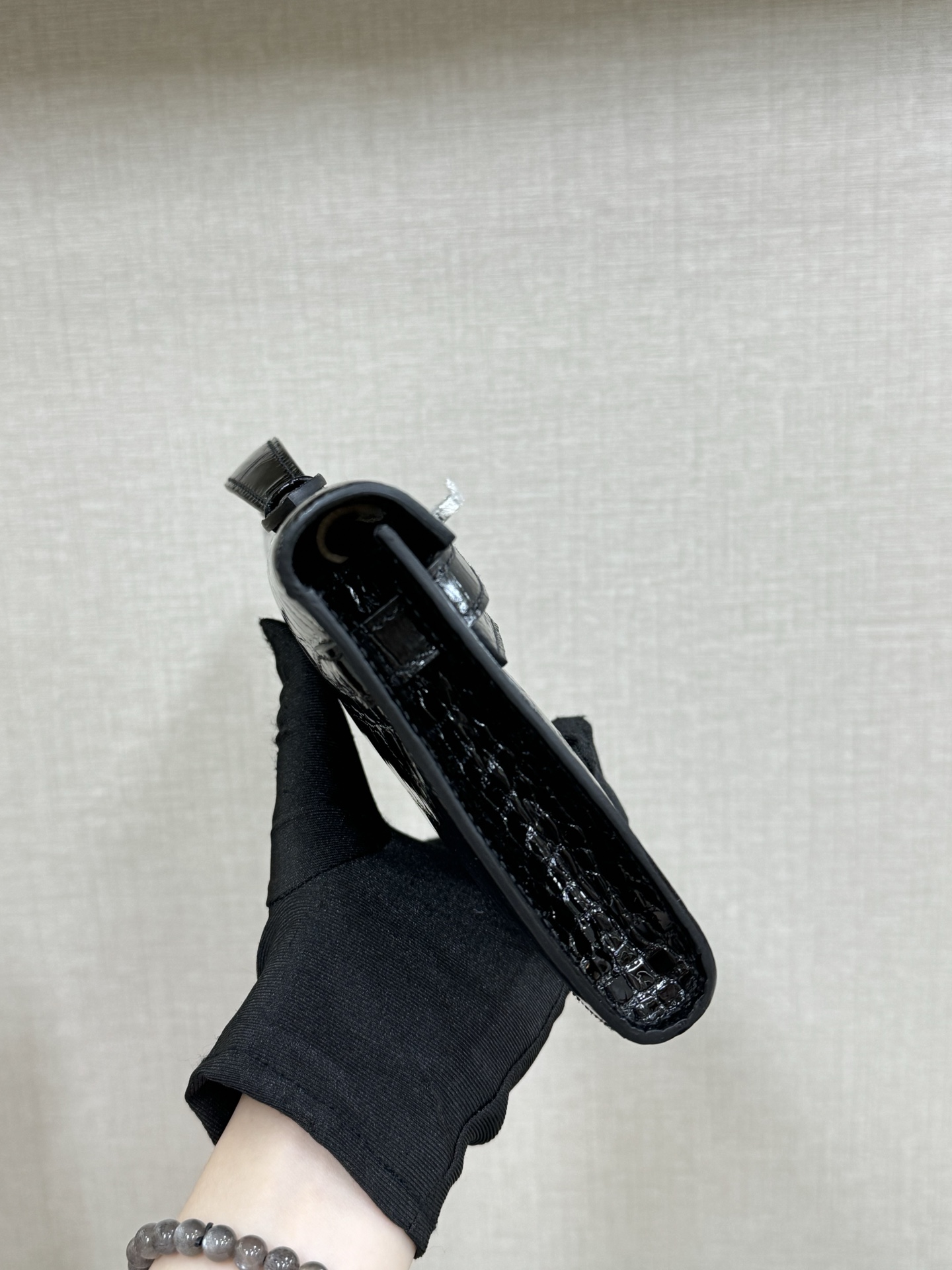 エルメス「Hermès」Kelly Cut 31 ノワール ミロワール クロコダイル レザー バッグ