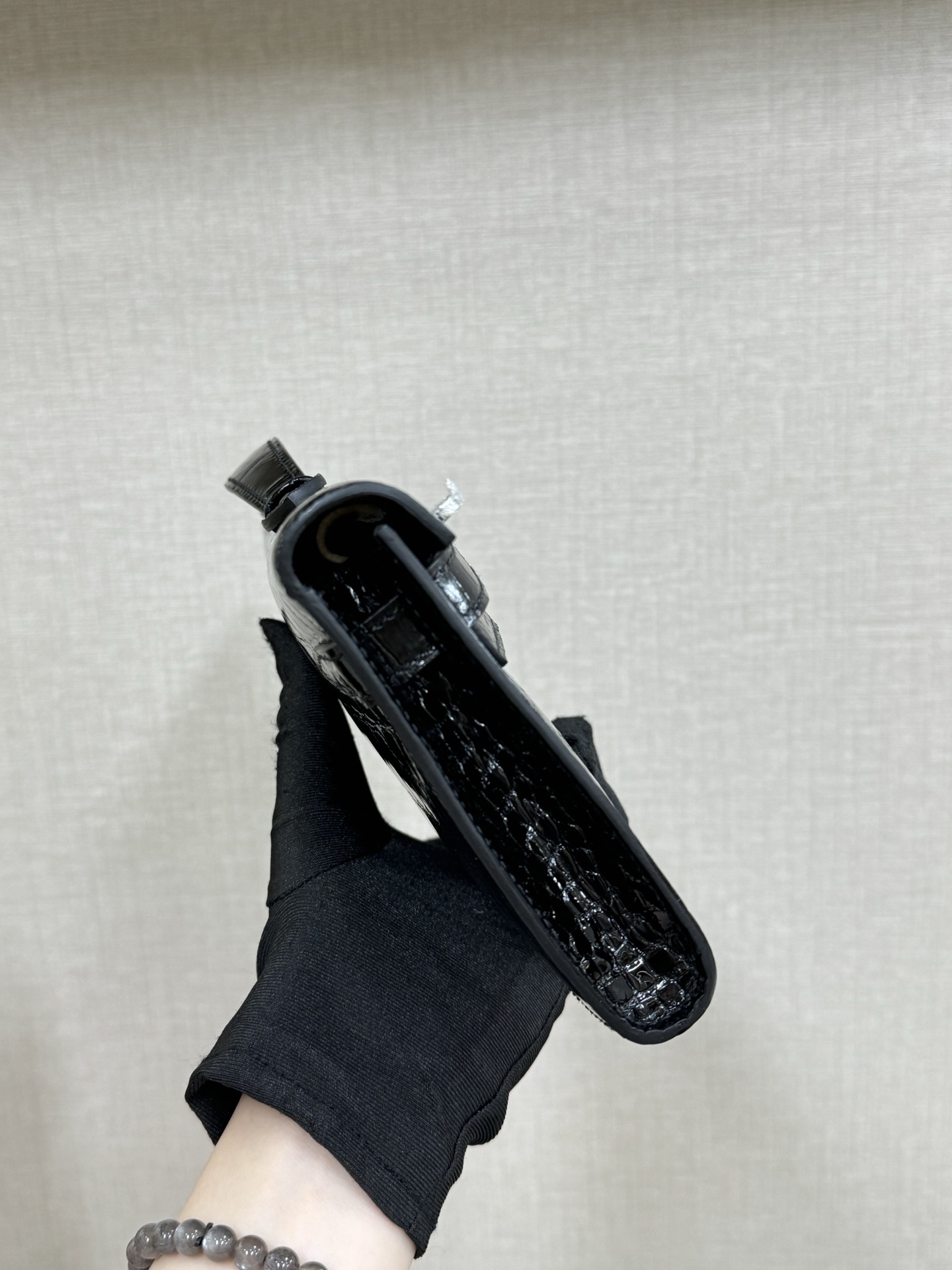 エルメス「Hermès」Kelly Cut 31 ノワール ミロワール クロコダイル レザー バッグ