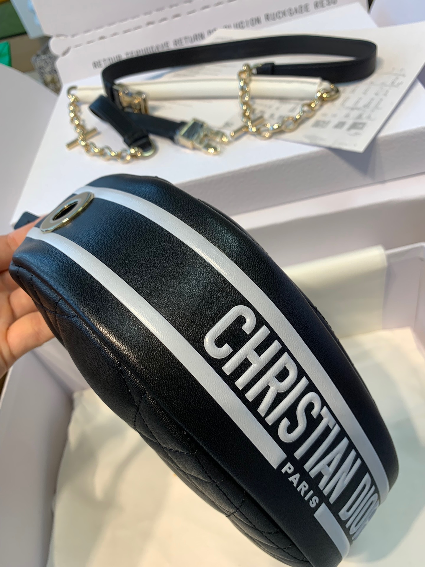 ディオール「Dior」ルナ クレセントバッグ レザー ショルダーバッグ