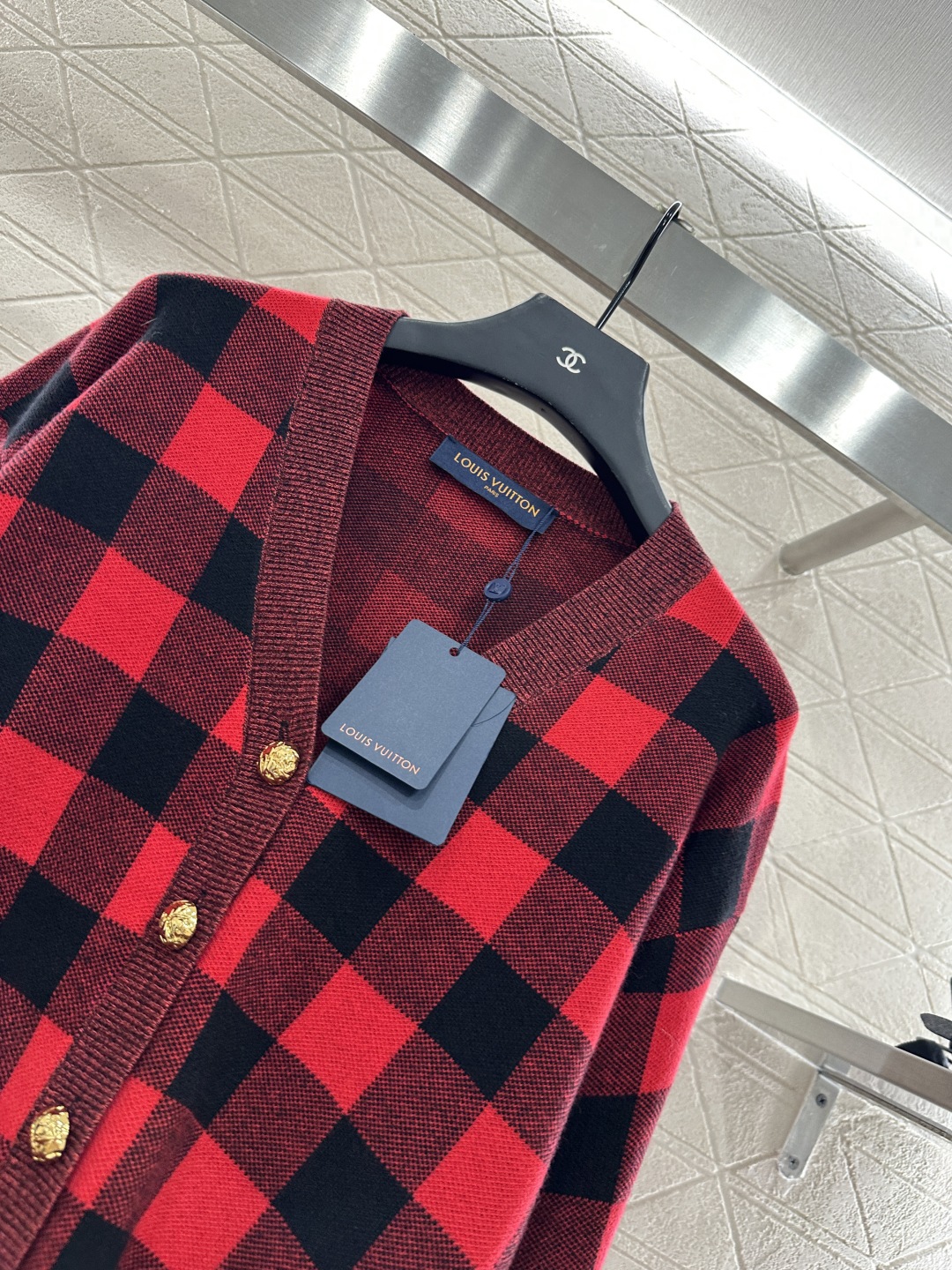 ルイ・ヴィトン「Louis Vuitton」 25FW ダマスカスチェック カーディガン