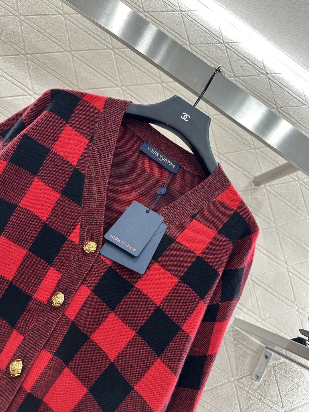 ルイ・ヴィトン「Louis Vuitton」 25FW ダマスカスチェック カーディガン