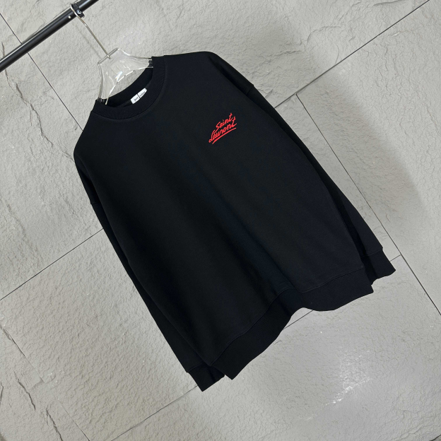 サンローラン「Saint Laurent」エンブロイダード＆バックプリント スウェットシャツ