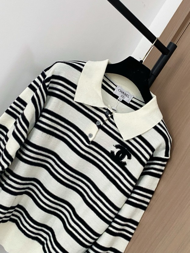 シャネル「Chanel」ストライプ カラー ニット セーター