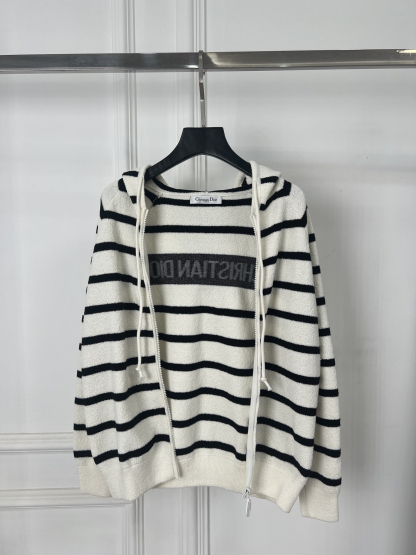 ディオール「Dior」フード付きジップニットカーディガン