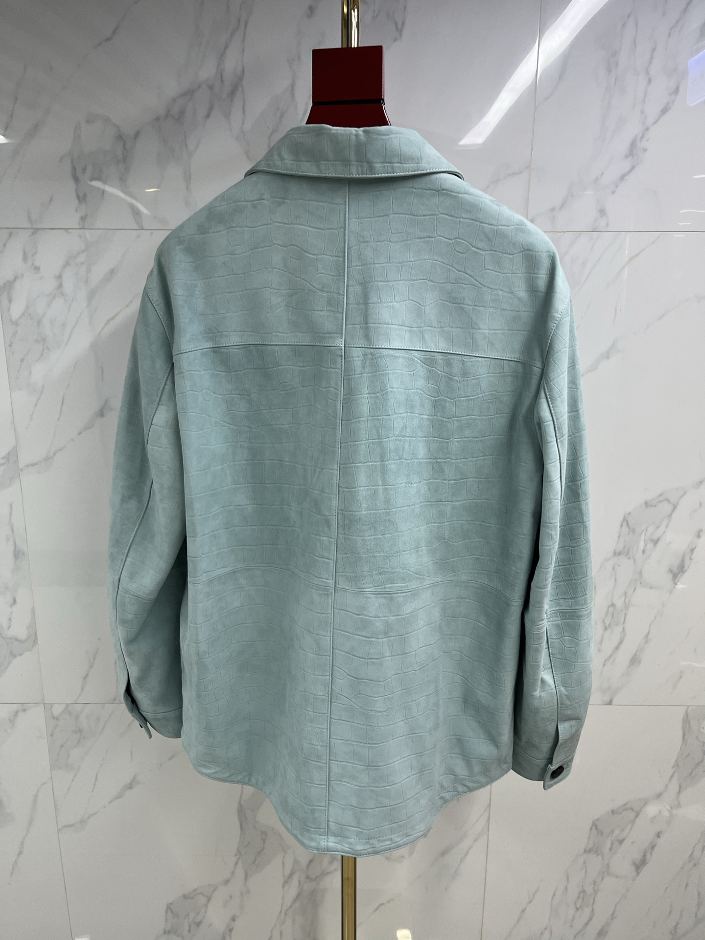 エルメス「Hermès」オレンジカラー スエードエンボス ジャケット