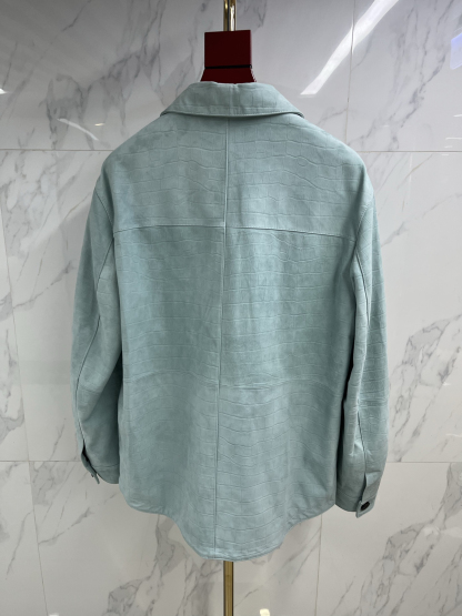 エルメス「Hermès」オレンジカラー スエードエンボス ジャケット