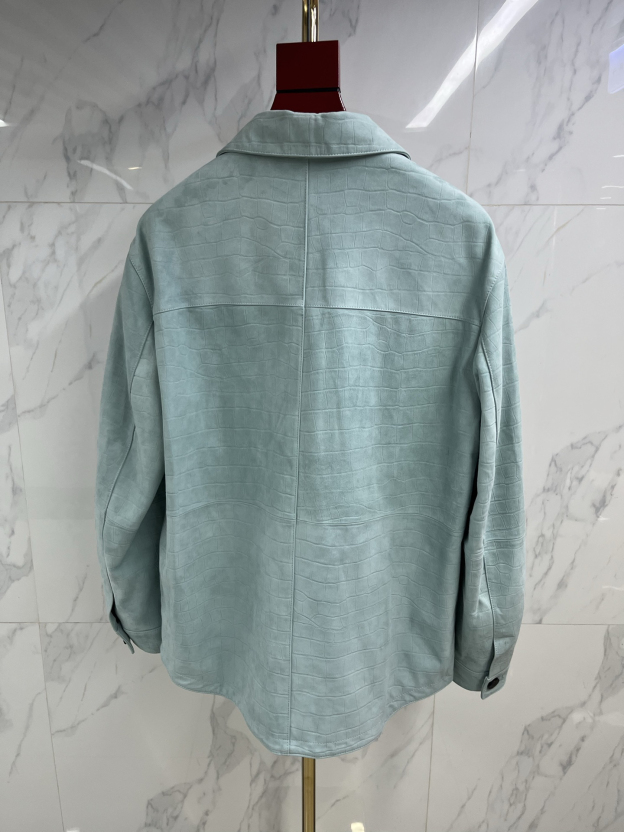 エルメス「Hermès」オレンジカラー スエードエンボス ジャケット