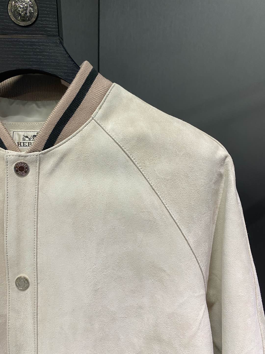 エルメス「Hermès」スエード レザー ベースボール ジャケット