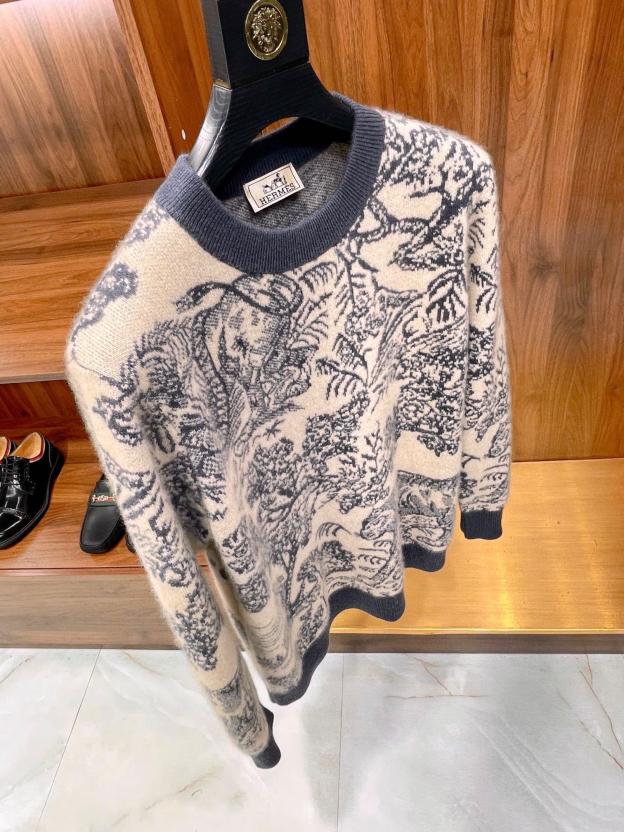 エルメス「Hermès」フォレスト アニマル ジャカード カシミア セーター