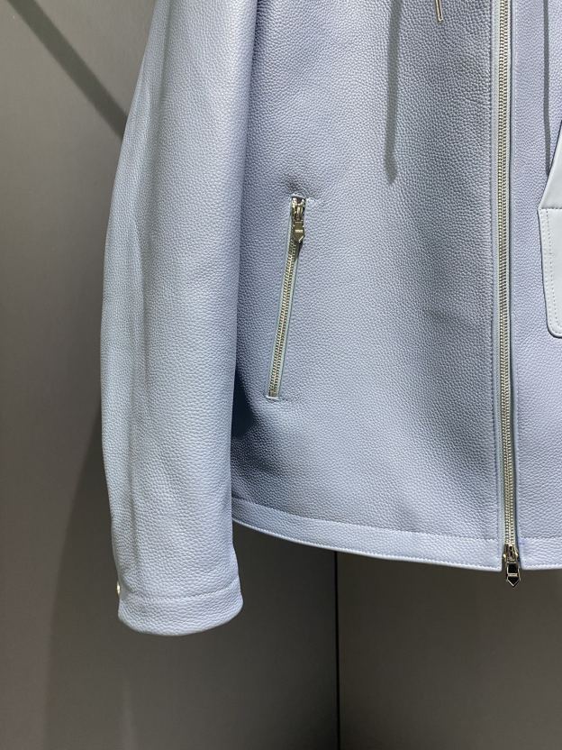 エルメス「Hermès」トップレザー フーデッド ジャケット